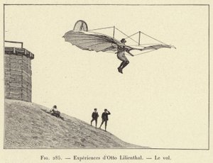 Experimente von Otto Lilienthal, der Flug von French School