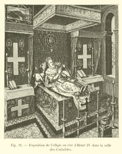 Ausstellung der Wachsfigur von Heinrich IV. im Saal der Karyatiden von French School