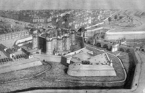 Außenansicht der Bastille in Paris im Jahr 1650 von French School