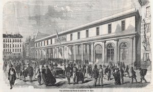 Außenansicht der Pariser Medizinischen Fakultät - Gravur in „Tableau-de-Paris“ von Edmond Texier 1852 von French School
