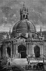 Außenansicht des Schreins des Jesuiten Ignatius von Loyola in Spanien von French School