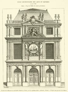 Fassade des Hauses der Tuchhändler in Paris im 17. Jahrhundert von French School