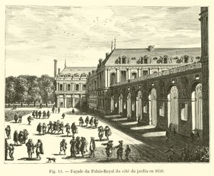 Fassade des Palais-Royal auf der Gartenseite im Jahr 1650 von French School