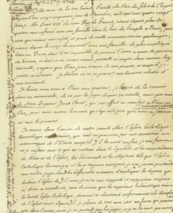 Faksimile des Testaments von Ludwig XVI. von Frankreich von French School
