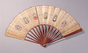 Fächer mit Figuren aus der Affaire du Collier, 1786 von French School