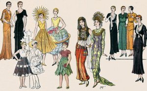 Französische Damen- und Kinderkleidung