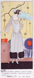 Modeplatte, die einen Fächer aus Federn darstellt, aus Art, Gout, Beaute, 1921