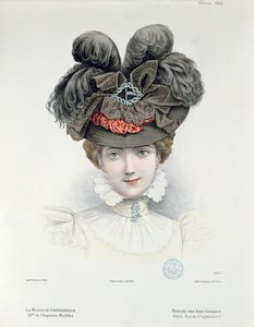Modeplatte aus La Modiste Universelle, Februar 1898 von French School