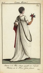 Modische Frau mit kurzer Titus-Frisur in den Tivoli-Gärten von French School