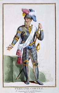 Fernand Cortez (1485-1547), graviert von Pierre Duflos (1742-1816), 1780 von French School