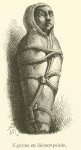 Bemalte Fayencefigur von French School