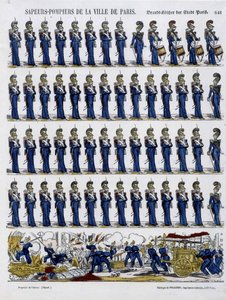 Feuerwehrleute der Stadt Paris - Bild von Epinal, um 1852