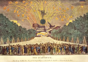 Feuerwerk an der Grille de Chaillot in Paris zur Feier des Friedens, 14. Juli 1801 von French School