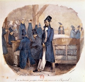 Erstes Kaiserreich: „Die Rekruten im Krankenhaus im Jahr 1809“ Paris, B.N. von French School