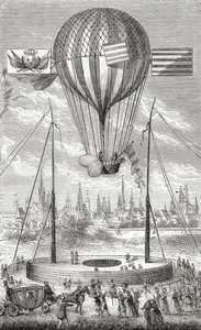 Erster Flug mit einem lenkbaren Ballon, von Dijon, 12. Juni 1784, aus 