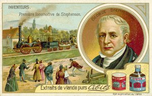 Erste Lokomotive von Stephenson von French School