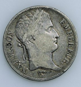 Fünf-Franc-Münze mit dem Kopf von Napoleon (1769-1821) 1811 (Vorderseite)