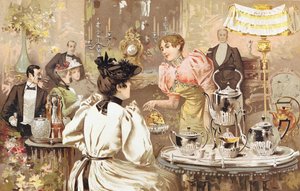 Fünf-Uhr-Tee, Werbung für Kirby, Beard & Co., rue Auber, Paris, 1893 von French School
