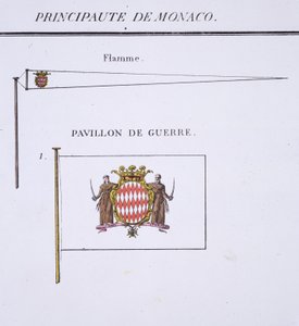 Flaggen aus Monaco, aus einem französischen Flaggenbuch, ca. 1819