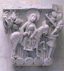 Flucht nach Ägypten, ursprüngliches Kapitell aus dem Kirchenschiff der Kathedrale
