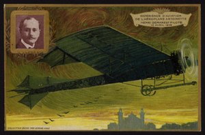Flug des Antoinette-Flugzeugs von Henri Demanest, Frankreich von French School