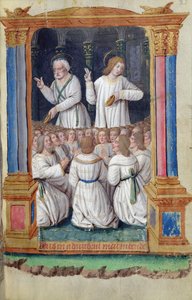 St. Peter und St. Johannes ermahnen die Gläubigen, aus Heures a lUsage de Rome