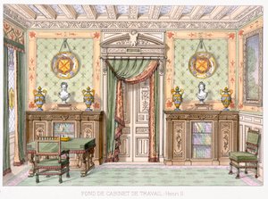 Fonde de cabinet de travail im Stil von Henri II aus Le Garde-Meuble von French School