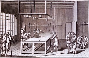 Form des Billards, gespielt in Frankreich, Mitte des 18. Jahrhunderts