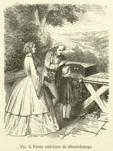 Äußere Form des Telestereoskops (Gravur) von French School