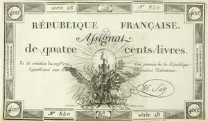 Vierhundert-Livre-Banknote, 21. September 1792 von French School
