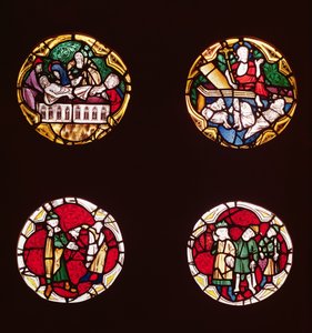 Vier Fenster, die Szenen aus dem Leben Christi darstellen, aus der Chapelle du Rosaire von French School