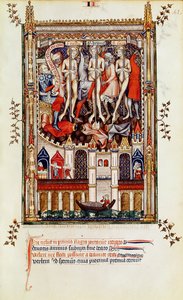 Dritte Geißelung von St. Denis und seinen Gefährten, aus Vie de St. Denis, 1317