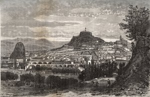 Frankreich, Auvergne, Haute-Loire (43), Le Puy-en-Velay - Gravur in „La France illustrée: Geographie, Geschichte, statistische Verwaltung“ von V.A. Malt-Brown. 1884 von French School