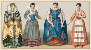Kostüm des 16. Jahrhunderts in Frankreich von French School