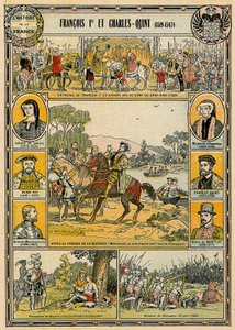 Franz I. von Frankreich und Karl V., Heiliger Römischer Kaiser, Illustration aus 