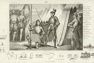 Franz I. von Frankreich bittet den Chevalier Bayard, ihn nach dem Sieg in der Schlacht von Marignano, Italien, 1515 zum Ritter zu schlagen von French School