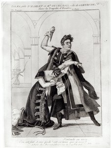 Francois-Joseph Talma (1763-1826) als Hamlet und Mademoiselle Duchenois als Gertrude, in Shakespeares 