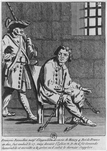 Francois Ravaillac, der Mörder von König Heinrich IV., im Gefängnis