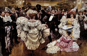 Französische Cancan-Tänzerinnen während einer Show in einem Kabarett, Anfang des 20. Jahrhunderts