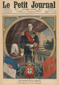 Französische Gastgeber, Seine Majestät Manuel II., König von Portugal, Titelbildillustration aus 
