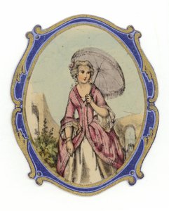 Französische Dame mit Sonnenschirm von French School