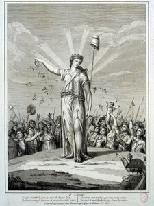 Französische Revolution: „O liberté“ Hommage an die Freiheit. Gravur des 18. Jahrhunderts Paris, Musée Carnavalet von French School