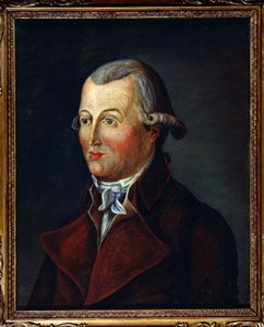 Französische Revolution: „Porträt des Buchhändlers und Herausgebers des Journal de Versailles Blaizot, der die Berichte der États Généraux veröffentlichte“ Gemälde der französischen Schule. 18. Jahrhundert
