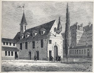 Französische Revolution: Versammlungsort des Jakobinerklubs in Paris, ein ehemaliges Kloster im Saint-Honoré-Viertel. Gravur von 1889. Private Sammlung von French School