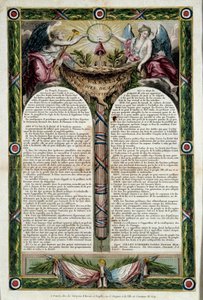 Französische Revolution: Plakat der Erklärung der Menschenrechte von French School