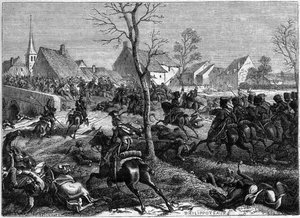 Französische und polnische Truppen erobern die Brücke von Berryau-Bac (Aisne), März 1814