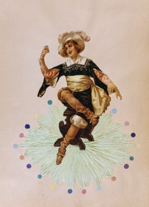 Französische Art-Deco, Postkarte mit einer jungen Frau von French School