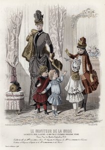 Französische Modeplatte, späte 19. Jahrhundert von French School