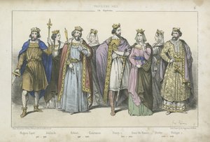 Französische Könige und Königinnen des 10., 11. und 12. Jahrhunderts von French School
