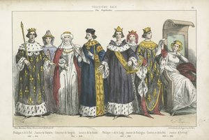 Französische Könige und Königinnen des 13. und 14. Jahrhunderts von French School